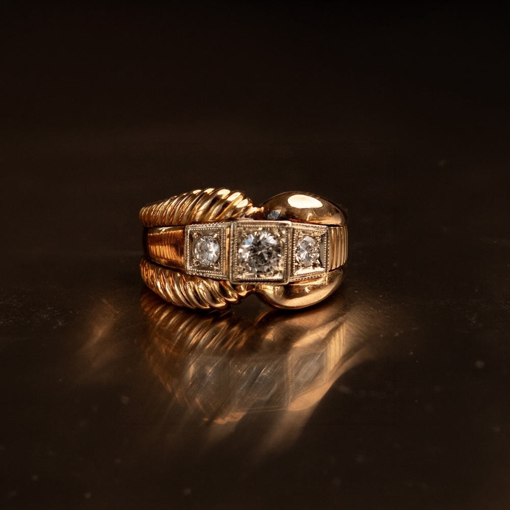 PIERŚCIONEK TANK Z BRYLANTAMI