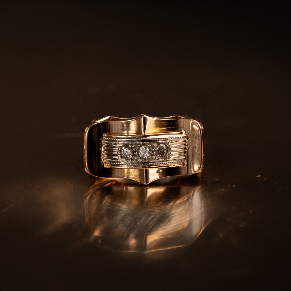 PIERŚCIONEK TANK Z BRYLANTAMI