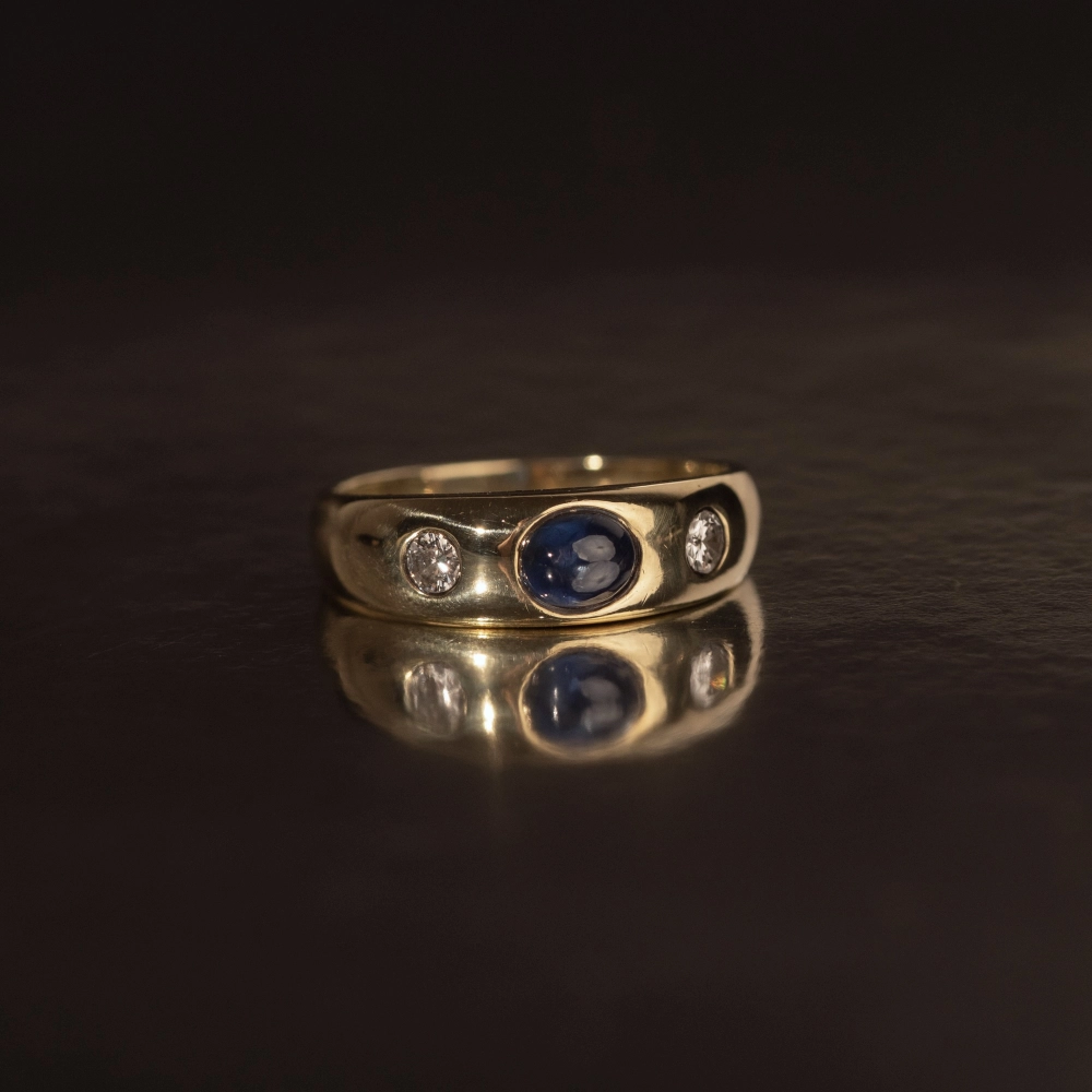 SYGNET Z SZAFIREM I BRYLANTAMI